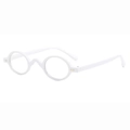 Vintage round steampunk sunglasses in white frames with golden rivet details - Solid White Frame Clear Lens