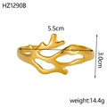 Detailed size specifications for a gold coral-style镂空 open cuff bracelet, 5.5cm diameter - Gold Hollow Coral (HZ1290B)
