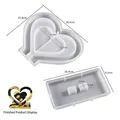DIY heart photo frame silicone resin mold set with base for crystal epoxy casting - Heart Photo Frame Mold 02