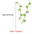 Pink felt flower cat wand with green leaves, bell and spiral rod for indoor play - Pink Flower Cat Teaser