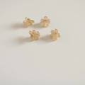 Set of four mini amber beige flower hair claws made of translucent resin for women - Jelly Yellow
