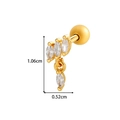 Gouden rvs oorknopje met zirkonia marquise-druppels van 1,06 cm lengte - 4# Goud - Marquise Hanger