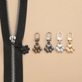 Cat paw zipper pull replacement kit in five colors with quick-release metal clip - Footprint Heart - 5 Mixed Colors