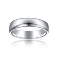 Minimalist wide band 925 sterling silver ring with polished high-gloss finish - Tl-378