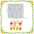 Silicone fruit mold for DIY earrings with strawberry lemon and peach shapes - Fruit Series