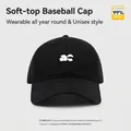 Classic black brushed cotton baseball cap with white embroidered ac logo on the front - ac Print-Black