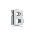 Ciondolo lettera B in argento sterling S925 per bracciali e collane fai-da-te - Ciondolo con iniziale / Oro Bianco (B)