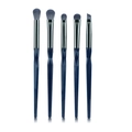 Dunkelblaues 5-teiliges Augen-Make-up-Pinselset mit grauem Farbverlauf - Blau