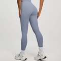 High-waisted seamless light blue yoga leggings with high elasticity and body contouring - S / Grayish Blue
