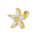 Orecchino a fiore in oro con petali in zircone e chiusura a sfera a vite di eleganza - 9# Fiore Marquise / Oro