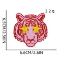 Pink tiger head cartoon embroidery patch with yellow stars for clothing accessories - 6# Tiger Head