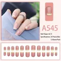 Rosé-weiße Farbverlauf-Kunstnägel im französischen Stil mit Glanzeffekt Modell A545 - Rosa Weiß Verlauf Blush Nägel (A545)