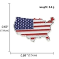 Insigne en émail en forme de carte des USA avec motif du drapeau américain pour sacs - Carte USA (A00221)