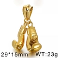 Golden boxing glove pendant made of stainless steel with 29*15mm dimensions and 23g weight - Gold Color (KP52603-BD)