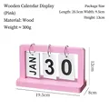 Calendrier perpétuel en bois rose de style nordique pour décoration de bureau - Calendrier en Bois - Rose (MDF)