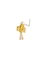 Elegant 18k gold-plated nose stud with zircon crystals and floral filigree design - Classical Hollow Waterdrop Dangle (HL-4)