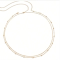 Sexy double-layered gold bikini waist chain with delicate golden beads and lobster clasp - E14-1 Gold Double Layer Round Bead Waist Chain