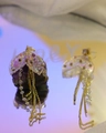 Elegant jellyfish tassel earrings with shimmering crystals and gold-plated fringe detail - Gold Jellyfish Style Tassel Earring (67# Silver Needle)