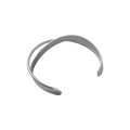 Bracciale rigido aperto argento minimalista con design a doppia linea incrociata lucida - Argento Opaco