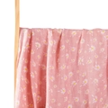 Pink cotton baby swaddle blanket featuring a delicate white daisy floral print - Pink Daisy (S130)