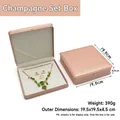 Coffret bijoux champagne en simili cuir avec velours blanc pour colliers et bagues - Coffret / Bleu foncé