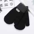 Détails de la maille de gants d'hiver rayés pour enfants avec étiquette fashion collection - Noir