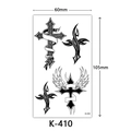 Waterproof temporary tattoo stickers featuring black cross designs and wings K-410 - K-410 Four Crosses Set
