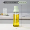 Bouteille d'huile en verre 500ml vert clair avec bouchon automatique et graduation - 500ml / Nouveau Modèle / Vert