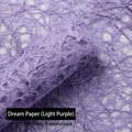 Light purple fiber texture fantasy floral wrapping paper, handmade style, 50x70cm, 5 sheets - Light Purple