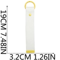 Detailed dimensions of 19cm handmade woven fabric lanyard with yellow metal spring clasp - No.11 Off-white/Yellow Buckle (19cm)