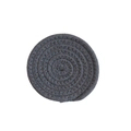 Dark gray round woven cotton coaster with spiral texture on a clean white background - Dark Gray