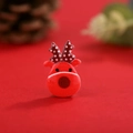 DIY Christmas resin elk decoration piece in vibrant red with cute spotted antlers - No.5 Reindeer
