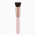 Flat top foundation brush with pink handle and rose gold ferrule for smooth makeup - Flat Foundation Brush / Pink