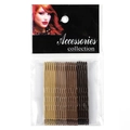 Three-piece metal hair clip set in gold, brown and black colors with glitter finish - S199-7 [5.1cm 20Pcs Set - Gold/Brown/Black]