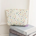Neceser de algodón acolchado con lunares de colores y diseño rectangular minimalista - Bolso de mano de lunares