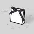 Minimalist white gift bag with black bow and dimensions measuring 14x13x6 cm - Small White (10pcs/Pack)