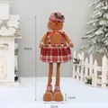 Muñeco de jengibre navideño con piernas telescópicas y ropa de cuadros rojos - QD24B624-B Muñeca Telescópica (Delantal Mujer)