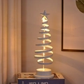 White spiral LED Christmas tree lamp with star topper on book for cozy decor - Spiral / Spiral White