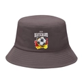 Dark grey bucket hat with 2024 Deutschland soccer ball print and German flag colors - M / 5# 2024 Football Germany - Gray
