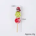 Miniature red and green artificial candied hawthorn model with sesame details, 7.5cm long - 7.5cm Dark Cherry Candied Haws - No Hook Model
