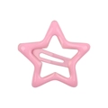 Pink star-shaped metal hair clip with glossy painted finish for girls and toddlers - Style 13-Peach Pink Painted