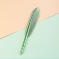 Penna a sfera creativa a forma di piuma verde menta con texture metallica e cappuccio - Verde