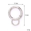 Polished silver zinc alloy 25mm spring O-ring buckle for DIY handbag hardware - Double Loop Spring Ring / Silver
