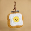 Porte-clés en peluche pain de mie et œuf sur le plat avec visage souriant mignon - Pain Grillé / 9cm