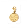 Detaillierte Größenansicht des goldenen Lebensbaum-Anhängers aus Edelstahl mit Karabiner - Krokodilmuster-YF039