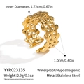 Detail showing width and diameter specs for the golden woven texture stainless steel ring - Golden Style (YYR023135)