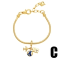 Pulsera de serpiente dorada con dijes de avión, globo brillante y pasaporte - Estilo C-Avión Tierra Pasaporte Tema de Viaje