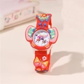 Orologio per bambini farfalla 3D con cinturino in silicone rosso e numeri colorati - Rosso