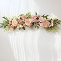 Pink and white artificial rose flower row for wedding chair and table decoration - Pink