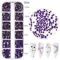 Strass per nail art color viola ametista in set con contenitore a 12 scomparti - Strass Misti Viola Scuro (12G-230)